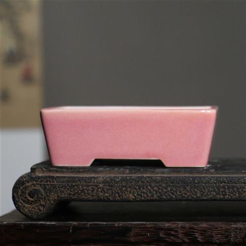 紫砂花盆长方形马槽盆陶瓷日式盆景盆菖蒲盆裂纹釉开片釉盆觅陶乡