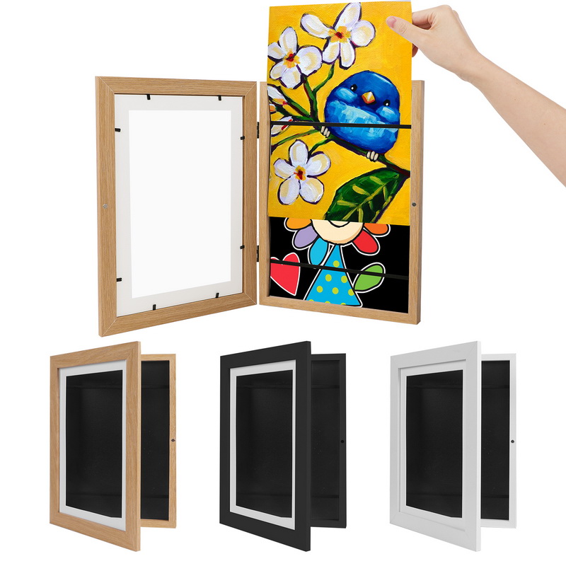 2PCS Wooden Art Picture Frame for 150 Pictures - A4 Front Op