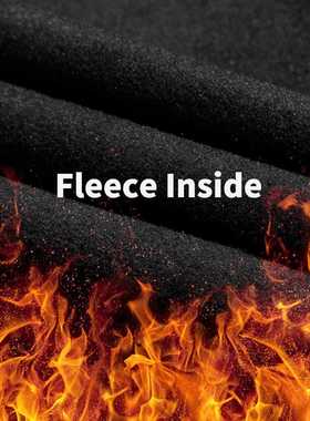 2020 New Winter Thick Fleece Warm Cargo Jeans Men Black Deni