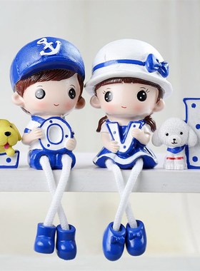 田园卡通树脂娃娃工艺品可爱love情侣卧室小装饰品摆件柜子软装饰