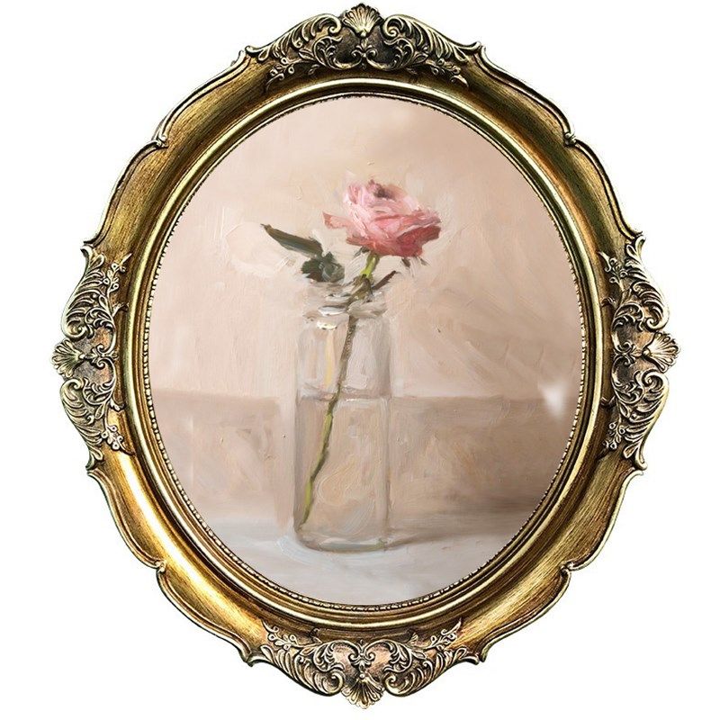 12寸椭圆形复古做旧雕花树脂相框轻奢欧美式画框摆台客厅组合画