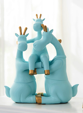 北欧卡通可爱小鹿摆件创意儿童房间布置摆设家居玄关电视柜装饰品