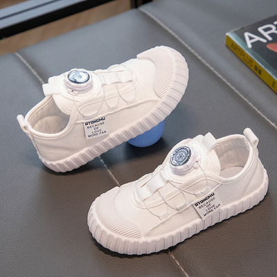 幼儿园室内鞋男童鞋四季款儿童入园小白鞋女童布鞋男孩软底帆布鞋