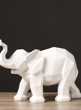 摆件几何装饰家居大象动物园林玻璃钢户外北欧抽象景观雕塑折纸间