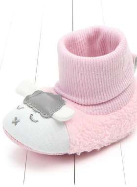 Autumn and winter baby walking shoes warm spiral sock head s