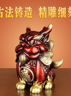 2025 铜麒麟摆件 全铜办公室客厅家居装饰客厅玄关工艺礼品