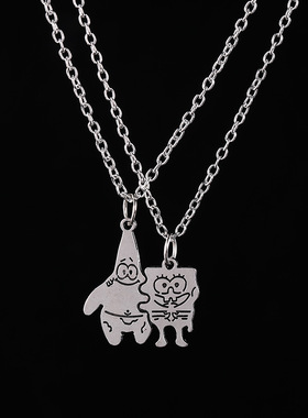 2Pcs/Set Fashion Best Friends Love Couple Pendant Necklace C