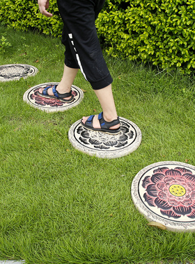 庭院踏步石汀步石花园文化砖垫脚石草坪仿古脚踏石户外别墅铺路石