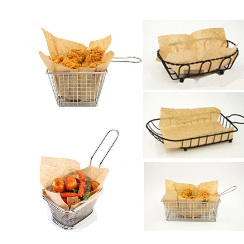 食品吸油纸牛皮色垫纸 装烧烤薯条炸鸡油炸小吃垫盘用纸 厨房餐厅