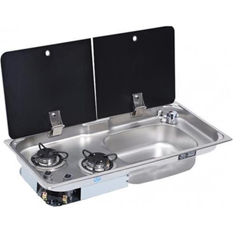 房车带盖锈盆 钢水改装拖挂u房车304不行自洗菜盆S带Y燃气灶头带