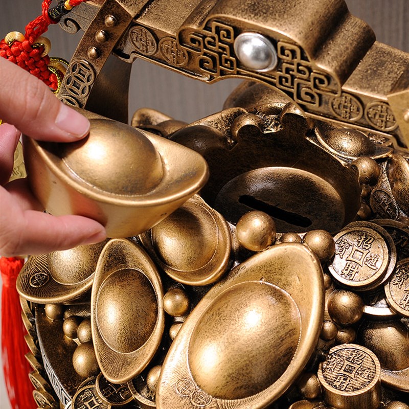 2023年新款存钱罐摆件客厅大容量存钱筒大人用只进不出大号存钱筒