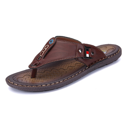 High Quality Mens Casual Shoes Slip On Leather Men Flipflop