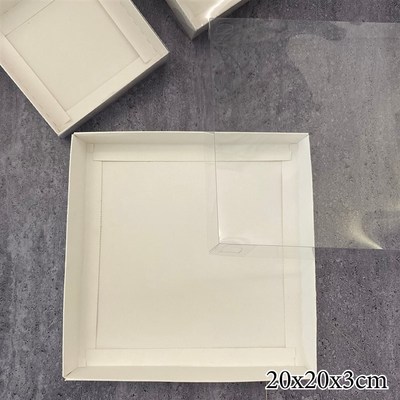 White Cake Gift Box Cardboard Packaging Window Transparent L