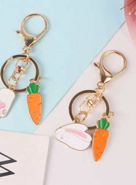 bunny Carrot Key Chain Easter Decoration Metal Easter gifts