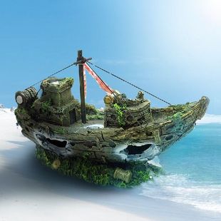 Fish tank Shipwreck Aquarium Decor Ornament castle Resin
