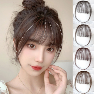 真发空气刘海假发女自然前额网红假刘海大脸齐留海发夹假发片头帘