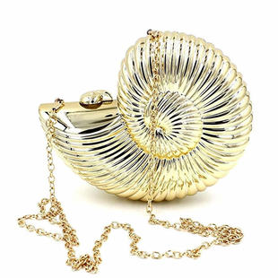 Gold Sliver Fashion Evening Clutch Women Chain Sling Shell B