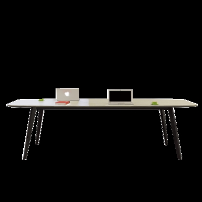 北欧钢架办公桌会议桌多媒体线盒长桌3米商务长方形洽谈桌椅组合