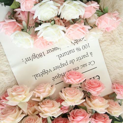 Good artificial roses white silk fake roses flower faux head