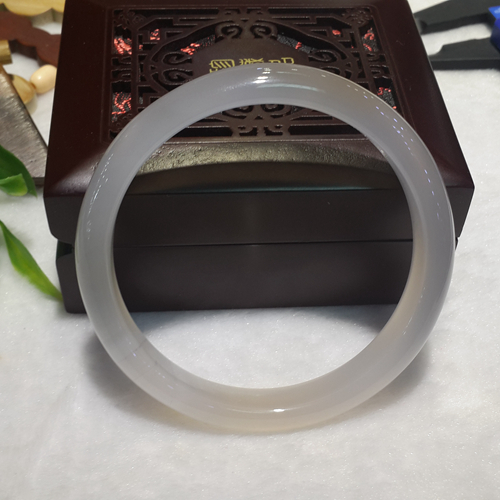 天然翡翠色紫罗兰冰种玻璃种巴西玉髓手镯手环 吉祥招财转运女款