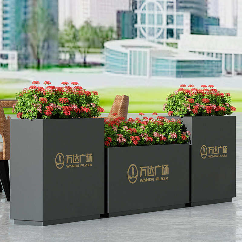 户外铁艺花箱售楼部花盆组合不锈钢花槽市政绿化围X栏隔断花坛定,商业/办公家具,花坛/花箱,淘宝优惠券,粉丝福利购,淘宝优惠卷