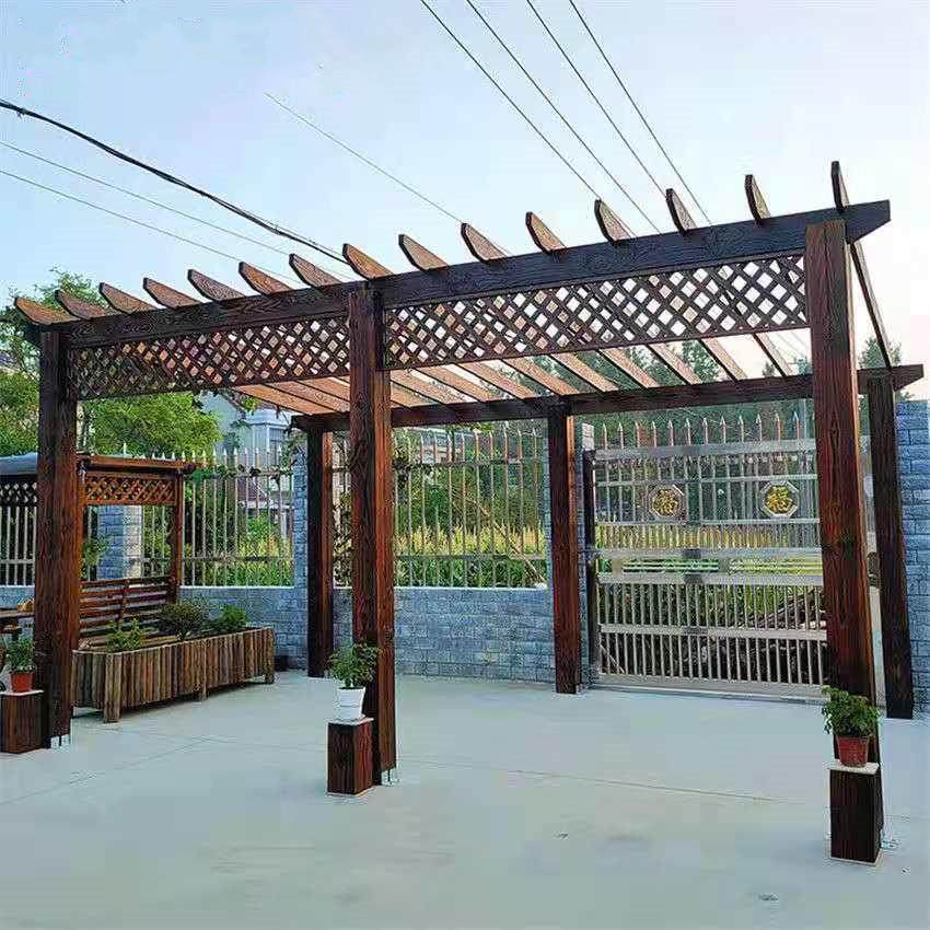 W8碳化防腐木葡萄架户外凉亭长廊庭院实木板材花架花园爬藤架子阳,基础建材,原木板/实木板,淘宝优惠券,粉丝福利购,淘宝优惠卷