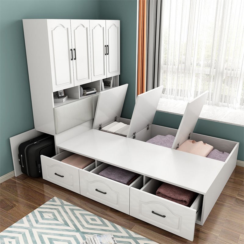榻榻米床柜一体现i代简约1.2米衣柜床1G.8米双人床小户型储物儿童图片