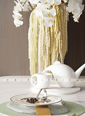 空合样板间新中式简约白色陶瓷茶具售楼部洽N谈区茶几装饰茶壶茶