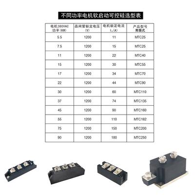 软启动可控硅晶闸管模块MTC55A70A90A110A160A200A300A1600V1200V