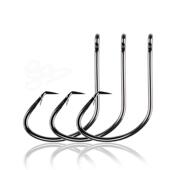 适配章鱼钩7381鹰嘴钩带圈带孔管付歪嘴甲鱼青鱼钩 hook批 Circle