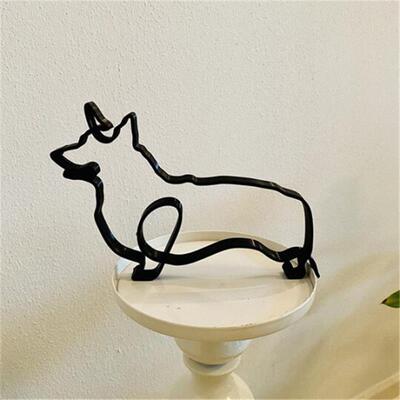 适配跨境新品  Dog Art Sculptur 简约金属狗 动物狗狗猫咪摆件工