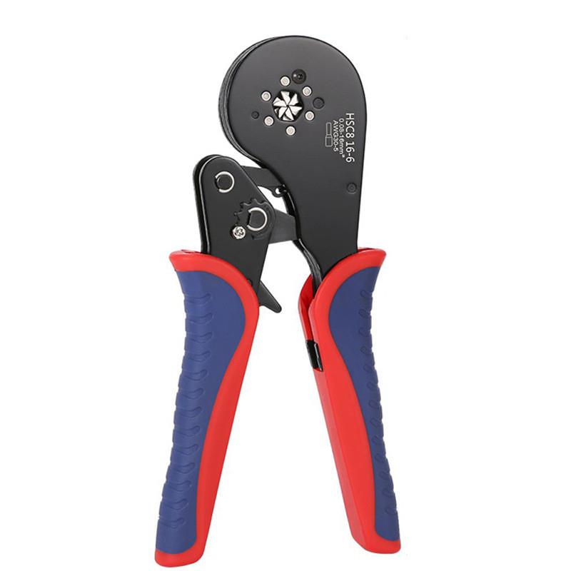 适配跨境 HSC8 16-6 红蓝柄欧式管型端子压线钳,端子专用压接