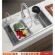 适配家用厨房洗碗水槽304不锈钢拉丝色洗菜盆手工大单槽耐磨耐刮