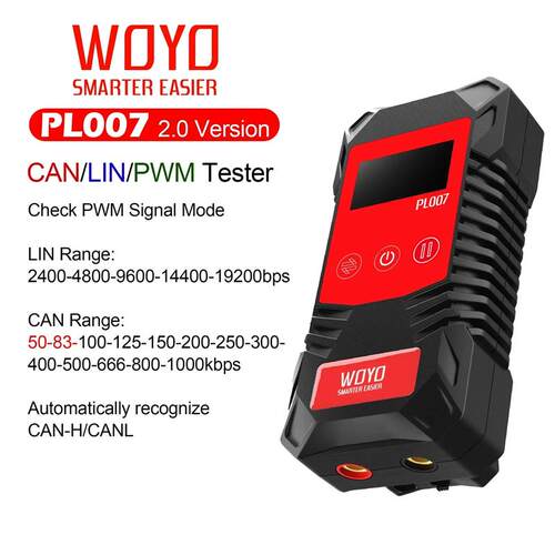 适配新品WOYO PL007 CAN LIN测试仪波特率分析仪新增测试PWM信号
