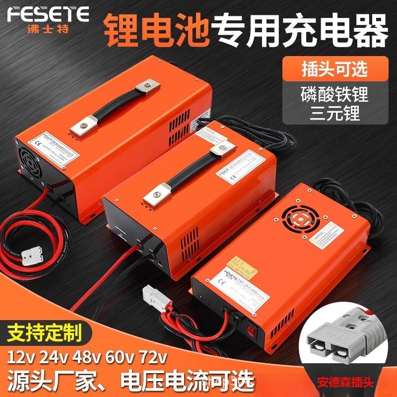 适配磷酸铁锂电池充电器12v24v48v房车电动叉车储能三元锂铁锂大