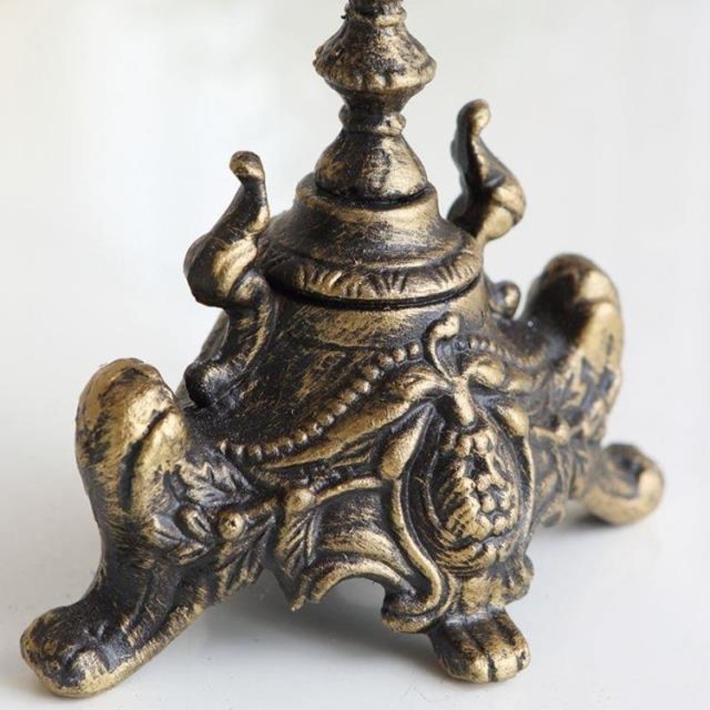 欧式仿古烛台雕花铁艺烛台蜡台铸铁工艺品复古蜡烛台家居婚庆摆设