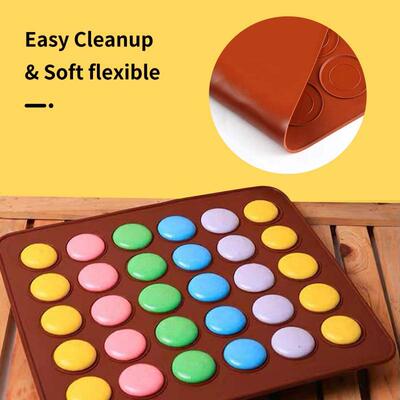 极速48/30 Holes Non-Stick Silicone Macaron Macaroon Pastry O