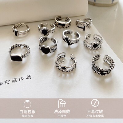 极速Ring does not fade retro戒指不掉色小众开口复古欧美食指爱