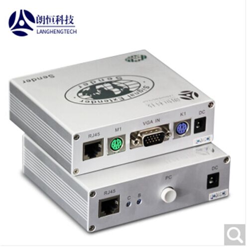 好货朗恒 kvm延长器防雷型VGA+圆孔ps2键盘滑鼠网路线延长300米