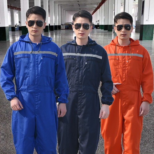 极速带帽连体工作服男劳保工程防尘服汽修车间船厂喷漆防护服无尘