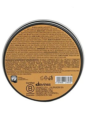 Davines Pasta & Love Mens Strong Hold Styling Clay  for def