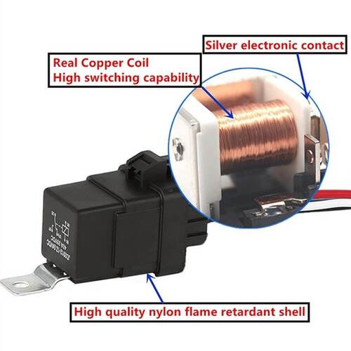 好货Relay 12V DC 5-PIN Waterproof with Harness 40/30 AMP & I