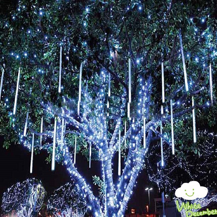 LED镂空贴片流星雨灯套装彩灯管树灯装饰亮化工程双面发光防