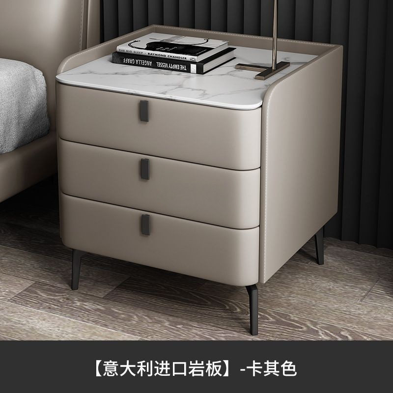 全实木岩板简约意式现代床头