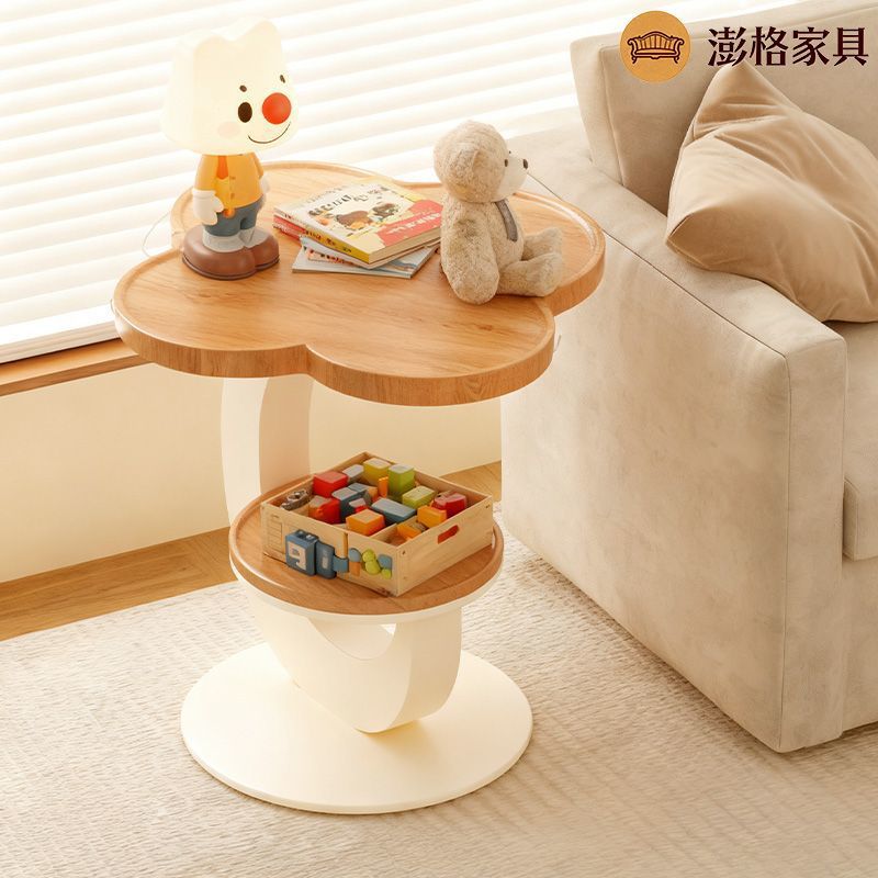 简约现代铁艺岩板双层边几