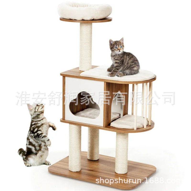 创意云朵猫爬架趣味半圆猫窝猫树一体大型宠物店多层软垫猫舍