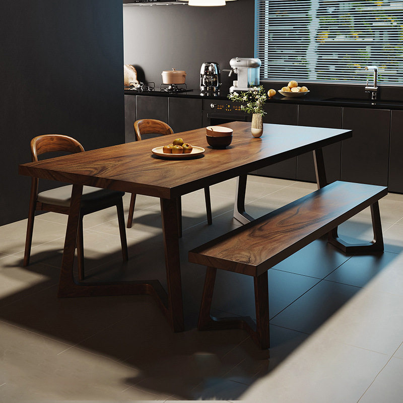 南美胡桃木高档全椅组合原木风家用餐厅简约现代长方形桌实木茶桌,电子元器件市场,电线扎带/束线带,淘宝优惠券,粉丝福利购,淘宝优惠卷