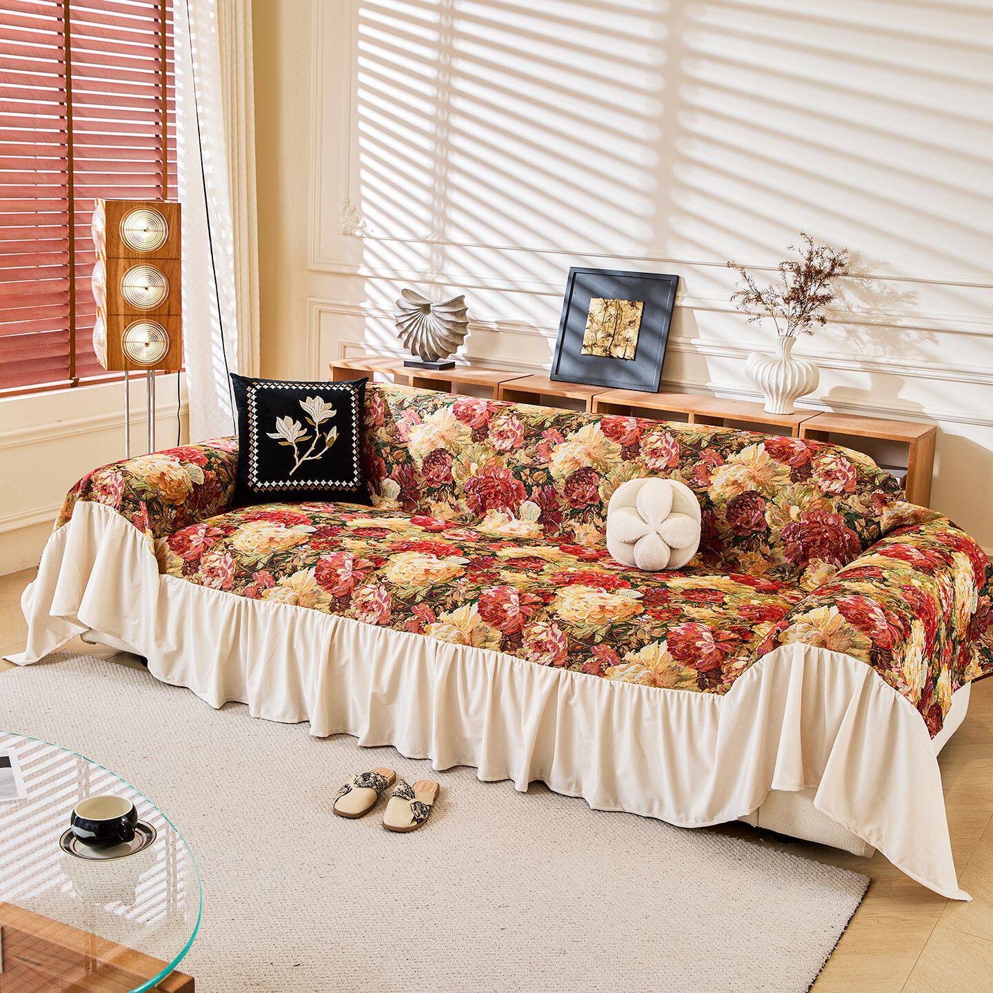 飞阳新款沙发盖布沙发巾棉麻沙发套全盖田园小清新四季通用沙发罩