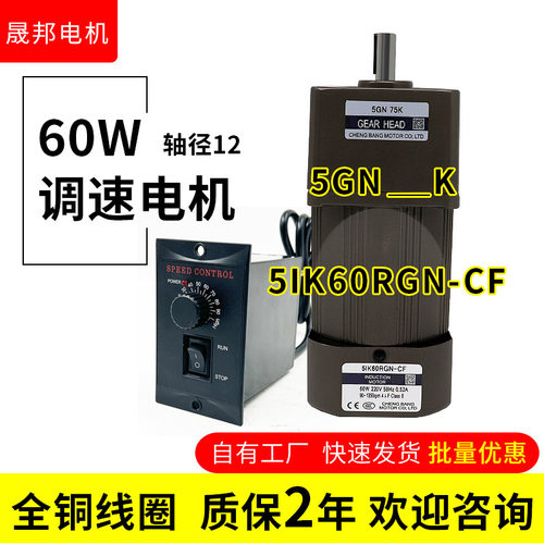 晟垒德60W调速齿轮减速电机