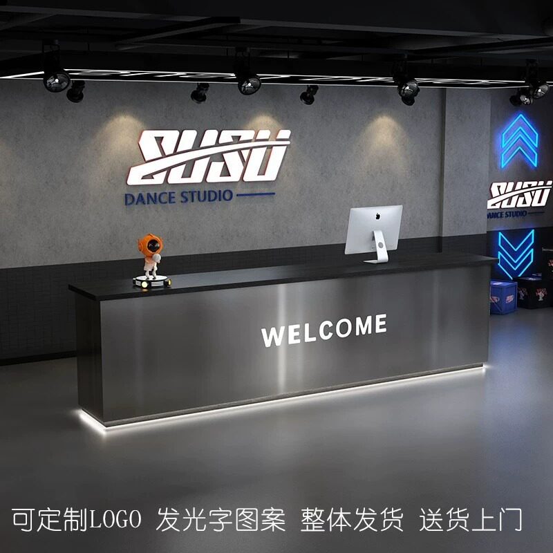 不锈钢工业风商用收银台
